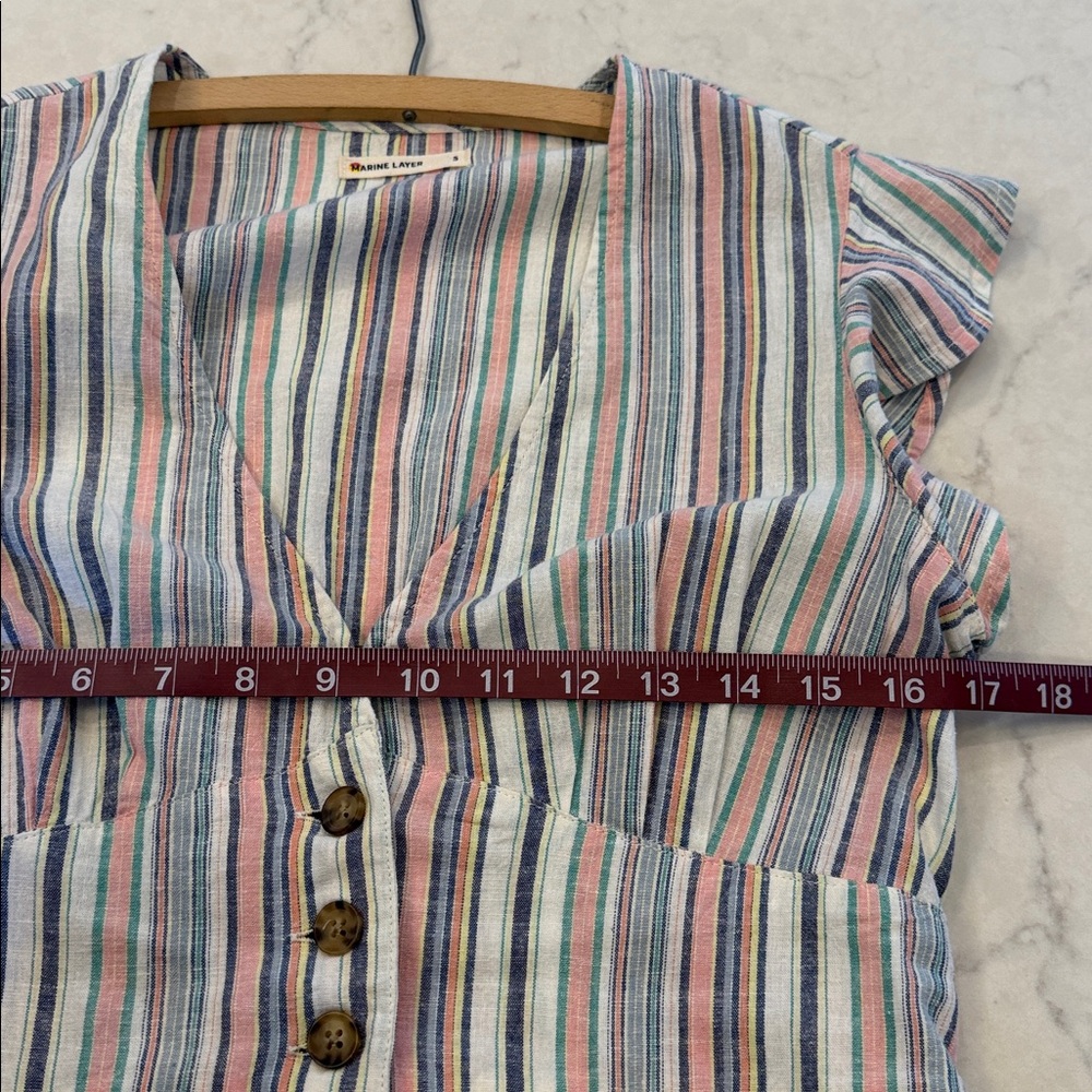 Marine Layer Camila Midi Dress muted stripe Size Small - Picture 8 of 10